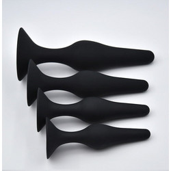 Kinksters Silicone Anal Plug Σετ Πρωκτική Σφήνα Μαύρη 4τμχ