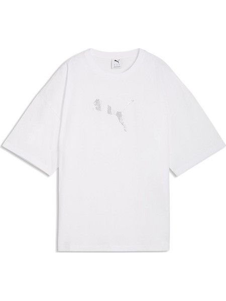 Puma Γυναικεία κοντομάνικη μπλούζα Essentials Graphics Bedazzled Oversized Tee 02