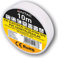 Entac Ταινία 19mm x 10m Άσπρη - Μονωτική Ταινία