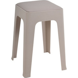 Σκαμπό Πλαστικό Με Μαξιλάρι Μπεζ 35x35x48cm Ankor