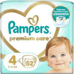 Pampers Premium Care Πάνες No4 9-14kg 52τμχ