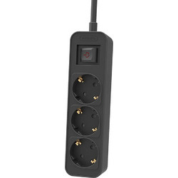 Πολύπριζο Philips 3 Θέσεων 1.5m Black CHP2134B/GRS