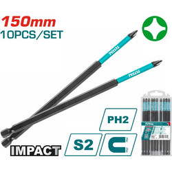 TOTAL ΕΠΑΓΓ. ΜΥΤΕΣ ΜΑΓΝΗΤΙΚΕΣ ΜΑΥΡΕΣ ΡH2 150mm 10ΤΕΜ (TACIM16PH263) TOTAL