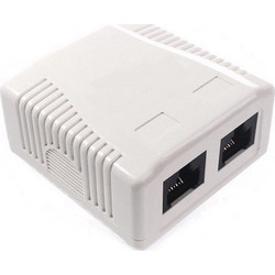 Intronics Διπλή Εξωτερική Πρίζα Δικτύου RJ45 Τύπου Cat6 σε Λευκό Χρώμα FA7004 FA7004