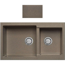 Crown Quadra Q-86 Ένθετος Νεροχύτης Γρανίτη Moka 86x50cm