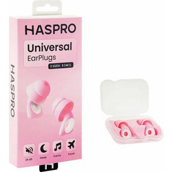 Ωτοασπίδες Haspro Universal Earplugs - Σιλικόνη Επαναχρησιμοποιήσιμες SNR 29dB - Ροζ