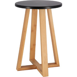 Σκαμπώ Bamboo Μαύρο/Μπεζ 30x30x43cm MRShome