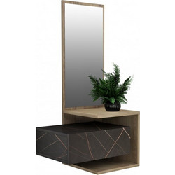 ΕΠΙΠΛΟ ΕΙΣΟΔΟΥ ΜΕ ΚΑΘΡΕΠΤΗ MEARA HM8984.13 ΜΕΛΑΜΙΝΗ BLACK MARBLE-ΦΥΣΙΚΟ 49,1x31,3x90Υεκ