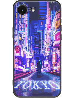 Θήκη Tokyo Neon iPhone 17e Black TPU (Μαύρη Σιλικόνη)