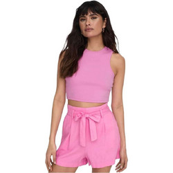 Only Γυναικείο Καλοκαιρινό Crop Top Ριπ Φούξια 15282771