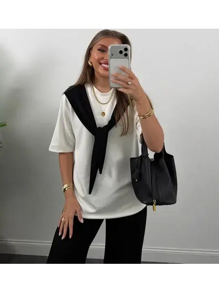 Γυναικεία Μπλούζα Kinzi Λευκή Oversize