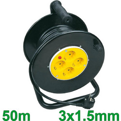 EUROLAMP 147-47045 Μπαλαντέζα Καρούλι 4 Θέσεων 25m 3x1,5mm