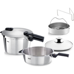 Fissler Vitaquick Premium Set Quattro Χύτρες Ταχύτητας 8lt + 4lt + Καλάθι Ατμού