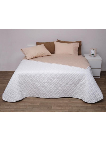Viopros Κουβερτώριο Δίχρωμο Μονό 160x240 Microfiber Εκρού/Μπεζ