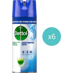 Dettol All in One Disinfectant Crisp Linen Spray 6x400ml