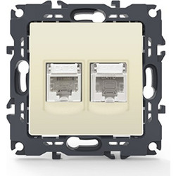 PRIME ΠΡΙΖΑ ΤΗΛΕΦΩΝΟΥ 1xRJ11 CAT3 IP20 & ΠΡΙΖΑ ΔΙΚΤΥΟΥ 1xRJ45 CAT6 UTP IP20 ΙΒΟΥΑΡ -1000113402