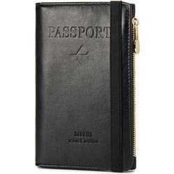 RFID Signal Block Passport & Credit Card Case Θήκη Καρτών και Διαβατηρίου Με Φερμουάρ - Μαύρο ΟΕΜ
