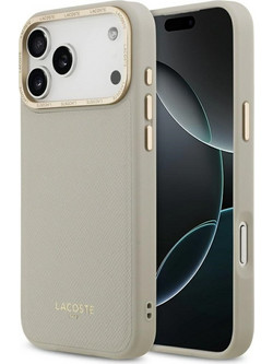LACOSTE Champs Elysees Gold Logo Magsafe Case For Iphone 17 Pro Max Taupe - (LCHMP17XPCEGT)