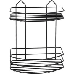 Εταζέρα Μεταλλική Μαύρη Ίσια 2 Θέσεων 25x14.5x30cm SB118-B VIOSARP