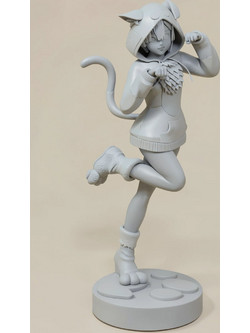 Άβαφη 3D Φιγούρα Rem Re Zero Cat Outfit Sculptures 3D Printing για Βάψιμο DIY (Δώρο τα Χρώματα)