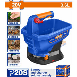 Wadfow WLSS1520 Διασκορπιστης Σπορων Μπατ Li-ion 20v Χωρις Μπαταρια & Φορτιστη