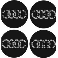 Αυτοκόλλητα Σήματα Audi 5cm για Ζάντες Αυτοκινήτου Σετ 4 τμχ