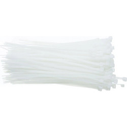 Cablexpert Δεματικά Καλωδίων Πλαστικά 250mmx3.6mm σε Λευκό χρώμα (100τμχ) NYTFR-250X3.6-W