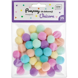 POM-POM INTERDRUK PASTEL ΑΠΟΧΡΩΣΕΙΣ UNICORN 20mm 35 τεμ. (337542)