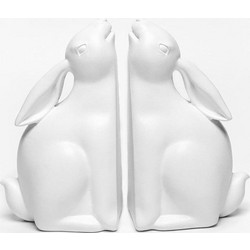 BUN BUN ΔΙΑΚΟΣΜΗΤΙΚΟ ΒΙΒΛΙΟΣΤΑΤΗΣ SET 2ΤΜΧ 22x9x18cm POLYRESIN ΛΕΥΚΟ LIBERTA 031118