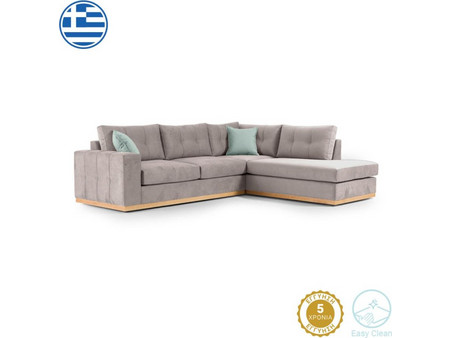 Pakoworld Boston Γωνιακός Καναπές Αριστερή Γωνία Γκρι 280x225x90cm 168-000021