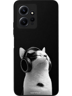 Sonique Men's Edition Θήκη με Σχέδιο «Audio Kitten - White» (Xiaomi Redmi Note 12 4G)