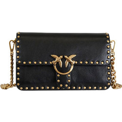 Pinko Love One Slouchy Γυναικεία Τσάντα Χιαστί Δερμάτινη Μαύρη 107664A2JGZ99Q