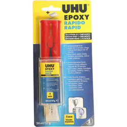 Κόλλα UHU Υγρή Στιγμής Epoxy Rapido Rapid 2 Συστατικών 24ml 1 τεμ