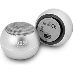Guess Mini Ηχείο Bluetooth με Ραδιόφωνο Ασημί