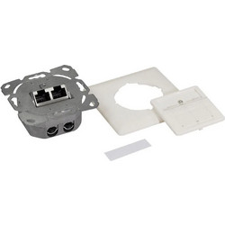 LogiLink Διπλή Πρίζα Δικτύου RJ45 με Πλαίσιο σε Λευκό Χρώμα NP0123
