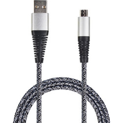 2GO Braided USB 2.0 to micro USB Cable Ασημί 1m (795951) 1τμχ