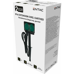 Entac ESE1.5G2-5-IP44S Διπλή Επιδαπέδια Πρίζα Ρεύματος Στεγανή με Καπάκι Μαύρη 2τμχ 15.005.0217