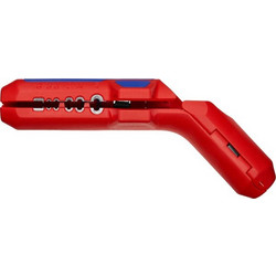 Knipex ErgoStrip Universal Stripping Tool, Wire Stripper/Insulation Remover (red/blue, for right-handed)