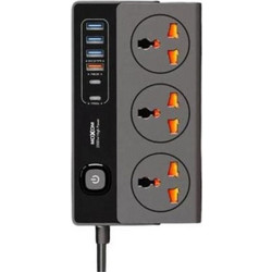 Universal Πολύπριζο 3 Θέσεων με 4 Θύρες USB & 2 Θύρες USB-C & Καλώδιο 2m - Moxom MX-ST33