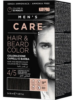 Kaypro Kit Men's Care Hair & Beard Color 4/5 Dark Brown 100ml