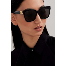 Balenciaga BB0102SA 001 Ανδρικά Γυαλιά Ηλίου Τετράγωνα Κοκάλινα Μαύρα με Μαύρο Polarized Φακό