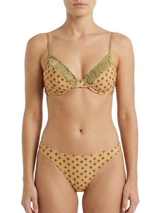 Γυναικείο Μαγιό Bikini με μπανέλα boho-chic χρυσό