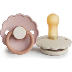 Frigg Daisy Πιπίλες Καουτσούκ 6-18m Biscuit Cream 2τμχ