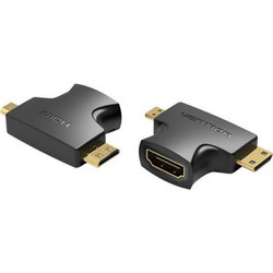VENTION 2 in 1 Mini HDMI and Micro HDMI Male to HDMI Female Adapter Black (AGFB0)