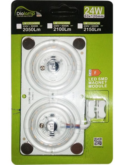 LED SMD MAGNET MODULE 24W 230V AC 2050LM 160 3000K RA80 30000HRS / LM12024WW