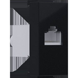 MODYS ΠΡΙΖΑ ΔΙΚΤΥΟΥ ΜΑΥΡΗ ΜΑΤ RJ45 CAT.6 IP20 ΜΕ ΘΩΡΑΚΙΣΗ / 10101312329