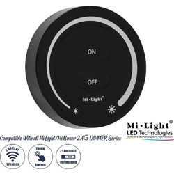 GloboStar 71403 FUT087-B Mi-Light Ασύρματο Χειριστήριο Αφής RF 2.4Ghz για όλα τα Μονόχρωμα Mi-BOXER Controller DC 3V 2 x AAA - IP20 Μαύρο Φ8 x Υ1.8cm - 5 Years Warranty