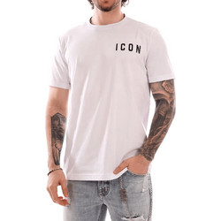 ICON Ανδρικό T-Shirt 100% Βαμβάκι Regular Fit με Μικρό Logo, σε χρώμα Λευκό