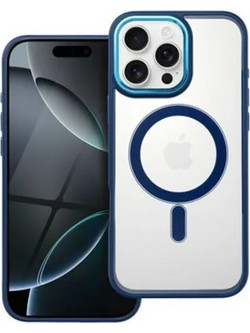 Forcell iPhone 16 Pro Max MagSafe Color Edge Shockproof Θήκη με Πλαίσιο Σιλικόνης Διάφανη - Blue