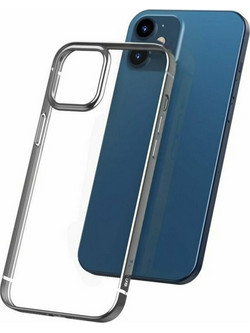 Baseus iPhone 12 mini Shining Anti-Fall Θήκη Με Πλαίσιο Σιλικόνης Διάφανη - Silver